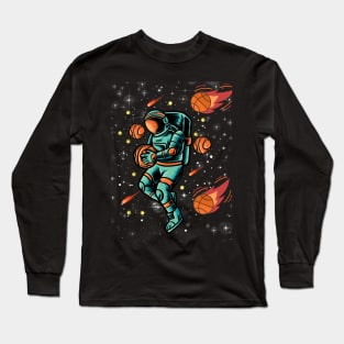 Abstract Astronaut as Basketball Player Long Sleeve T-Shirt